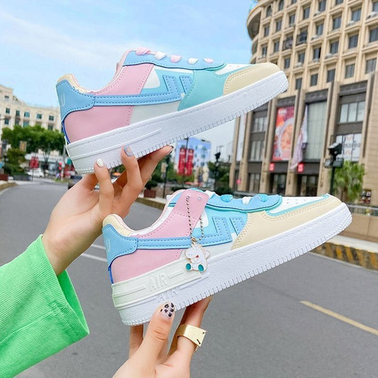 Yellow Blue Pink Color-blocking Sneaker Street Wear Casual Wear Shoe CJ Dropshipping