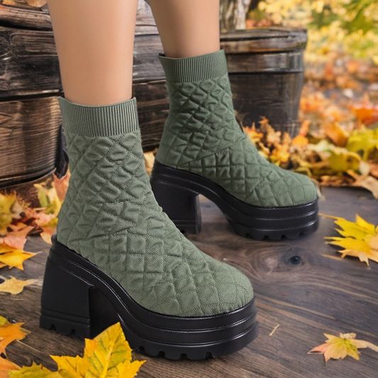 Quilted Woven Ankle Stretch Socks Boots CJ Dropshipping