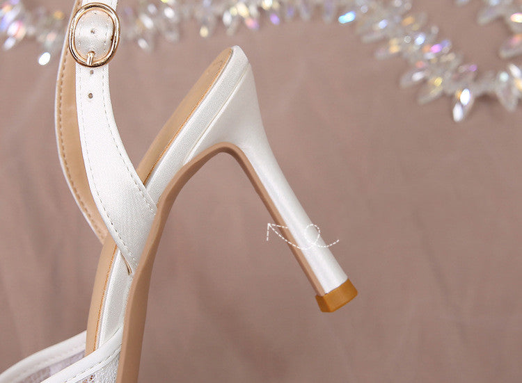 Lace Pearl Bridal Fashion Wedding High Heels CJ Dropshipping