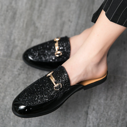 Black Glitter Sequin Loafers CJ Dropshipping